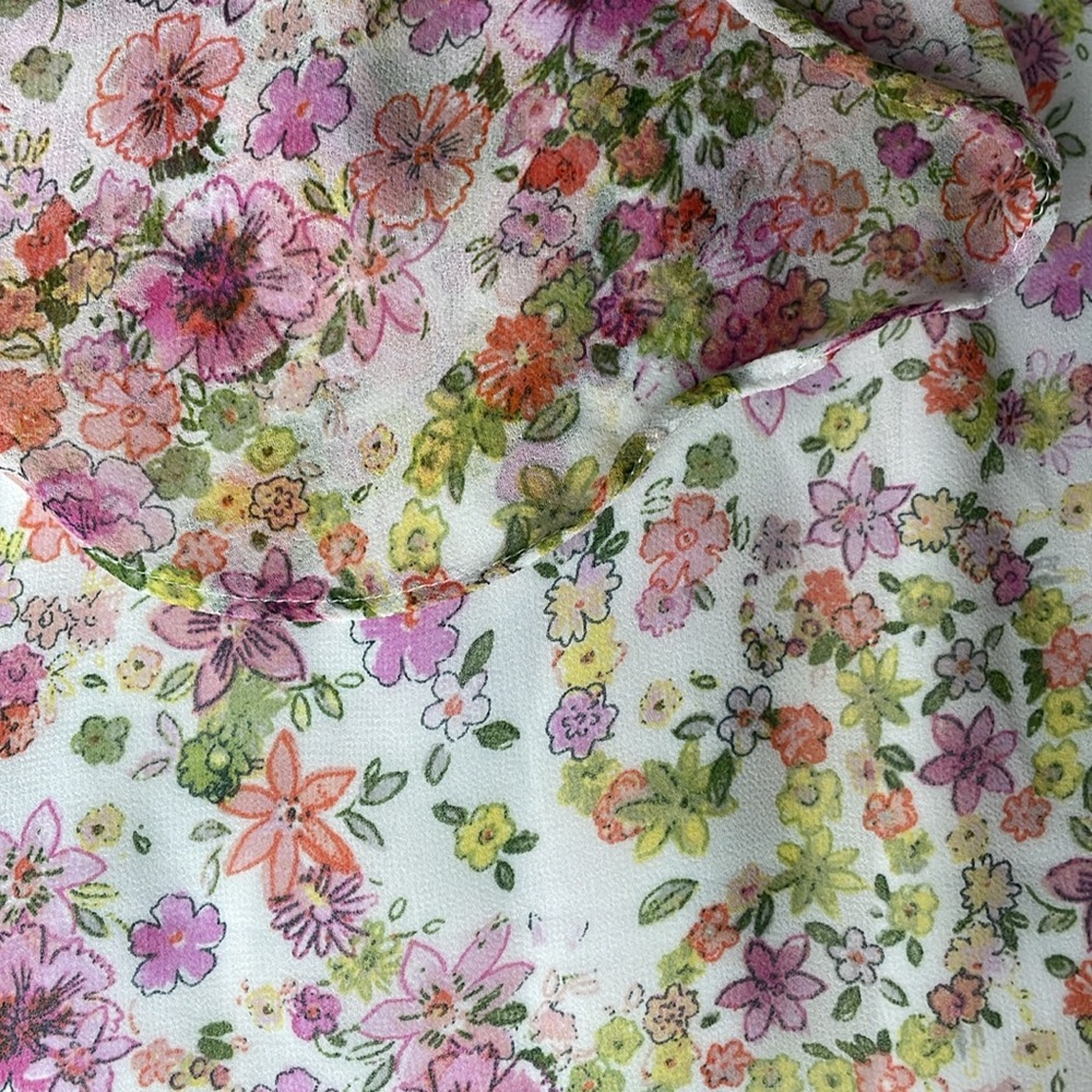 WAYF the Lavina Floral Cutout Ruffle Dress in Garden Paisley